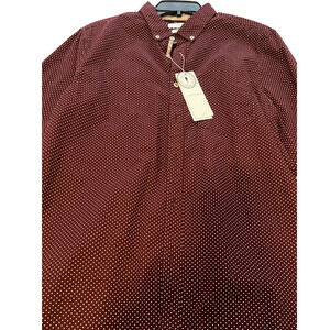 Cactus Man Men’s Slim Fit Burgundy Polka Dot Button-Up Shirt Size L NWT
